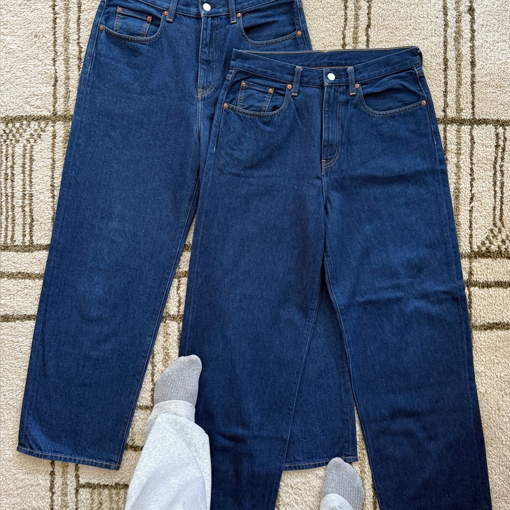 2x Muji Men's Denim Regular Blue Pants 32×28